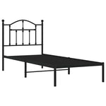 Metal Bed Frame without Mattress with Headboard Black 90x200cm 353432