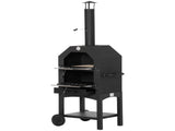 Outdoor Garden Pizza Oven Charcoal BBQ Grill 3-Tier Freestanding w/ Chimney, Mesh Shelf, Thermometer T3398P315375