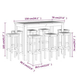 Garden Bar Set Natural wood Solid acacia wood with an oil finish 3116023