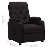 Recliner Chair Black Faux Leather 339122