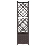 Raised Bed with Trellis and Roof Brown 122 x 40 x 141 cm PP 42032512