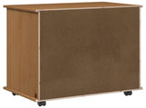 Rolling Cabinet Honey Brown 63.5 x 39 x 65.5 cm Solid Pine Wood 42028380