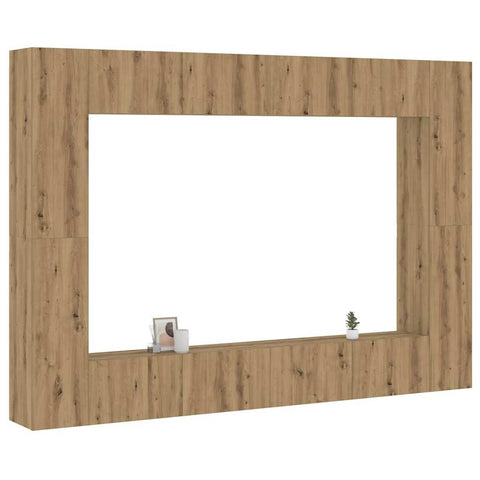 ZNTS Wall Mounted TV cabinets 8 pcs Artisan Oak Engineered Wood 3328978