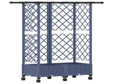 Raised Bed with Trellis and Roof Grey 124 x 40 x 127 cm PP 3423035