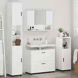 Bathroom Furniture Set with Drawer 4 pcs High Gloss White 3393047
