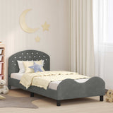 Children's Bed Frame with Headboard Dark Grey 90 x 200 cm 42011128