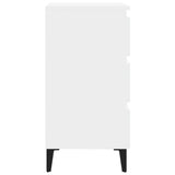Bed Cabinet with Metal Legs White 40x35x69 cm 805905