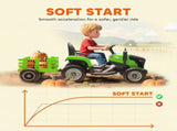 12V Ride on Tractor and Trailer with Remote Control, Music, Shifter, Start-Up Sound, for Kids Ages T3398P378933