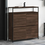 Shoe Cabinet with 4 Flip-Drawers Brown Oak 100x34x112 cm 3214417