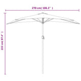 312498 Balcony Parasol with Aluminium Pole Bordeaux Red 270x144x222 cm Half