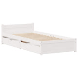 Bed Frame without Mattress White 90x190 cm Single Solid Wood Pine 3301675