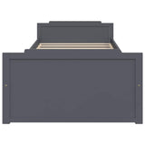 Bed Frame without Mattress Dark Grey Solid Wood Pine 90x200 cm 322163