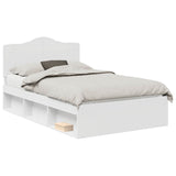 Bed Frame with Headboard White 120 x 190 cm Solid Pine Wood 3413335
