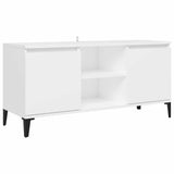 805968 TV Cabinet with Metal Legs White 103,5x35x50 cm
