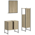 ZNTS 3 Piece Bathroom Cabinet Set Sonoma Oak Engineered Wood 3214345