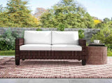 Two-Seater Rattan Outdoor Sofa - Brown T3398P328397