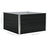 Raised Garden Bed 100x100x45 cm Galvanised Steel Anthracite 47024