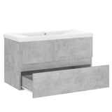 Sink Cabinet with Built-in Basin Concrete Grey Engineered Wood 3071553