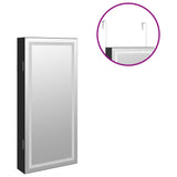 Mirror Jewellery Cabinet with LED Lights Wall Mounted Black 353248