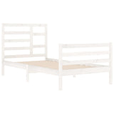 Bed Frame without Mattress White Solid Wood 100x200 cm 3105851