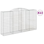Arched Gabion Baskets 13 pcs 300x50x160/180 cm Galvanised Iron 3146766