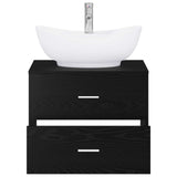Bathroom Furniture Set Black Oak Engineered Wood 3404399