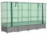 Raised Bed with Greenhouse Cover Rattan Look 160x40x138 cm 4015858