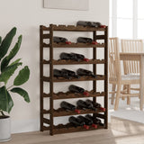 ZNTS Wine Rack for 42 Bottles Brown Solid Wood Pine 373392