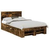 Bed Frame Smoked Oak 120 x 200 cm Engineered Wood 3408785