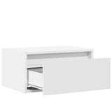 Wall-mounted Bedside Cabinet with LED Lights White 860211