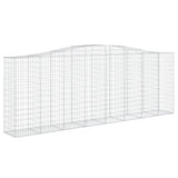 Arched Gabion Baskets 4 pcs 400x50x140/160 cm Galvanised Iron 3145984