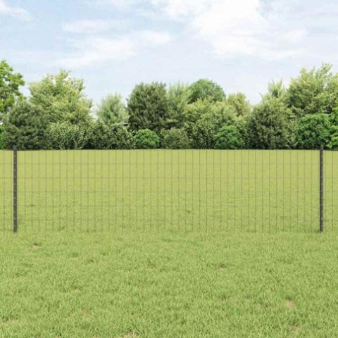Fence with Posts Grey 0.6 x 50 m Steel 3336124