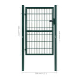 ZNTS 2D Fence Gate Green 106 x 210 cm 141751
