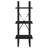 3-Tier Book Cabinet Black 40x30x105 cm Solid Pinewood 806496