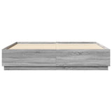Bed Frame with LED without Mattress Grey Sonoma 180x200 cm Super King 3209595