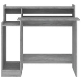 Desk with LED Lights Grey Sonoma 97x45x90 cm Engineered Wood 820476