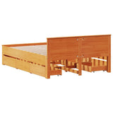 Bed Frame without Mattress with Headboard Wax Brown 140x190 cm Solid Wood Pine 3308779