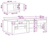 Loft Bed Frame with Cabinet 3 pcs White Engineered Wood 3423382
