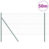 Fence with Posts Green 1.2 x 50 m PVC-coated steel 3352715