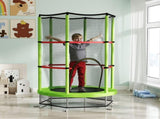 Kids Trampoline, with Enclosure Net, Steel Frame, for Ages 3-6 Years - Green T3398P348069