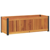 Garden Planter 80x30x27.5 cm Solid Wood Acacia and Steel 367614