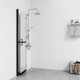 Foldable Walk-in Shower Wall Frosted ESG Glass 80x190 cm 151193