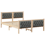 Bed Frame with Headboard Dark Grey 140 x 200 cm Solid Pine Wood 3394289