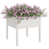 Garden Planters 2 pcs White 70x70x70 cm Solid Pinewood 810812