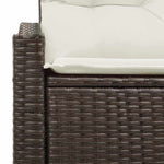 Garden Sofa with Cushion Brown 123 x 62 x 69cm Poly Rattan 42006783