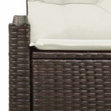 Garden Sofa with Cushion Brown 123 x 62 x 69cm Poly Rattan 42006783