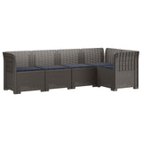5-Seater Garden Sofa with Cushions Rattan Look PP Light Grey 3444049