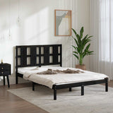Bed Frame without Mattress Black 140x190 cm Solid Wood Pine 3105584