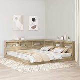Storage Headboard with Shelf Sonoma Oak 200 cm Engineered Wood 3335471