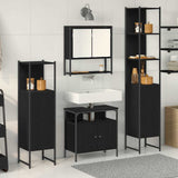 Bathroom Furniture Set 4 pcs Black Oak Engineered Wood 3334408